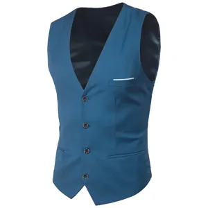Gilet de costume homme business slim fit casual formel simple boutonnage style haut élégant