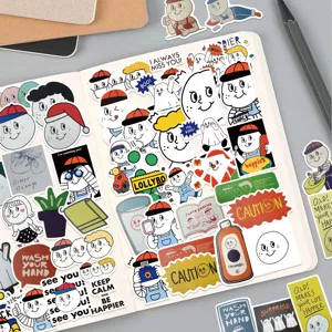 50 Stk. Ollolly wasserdichte süße Cartoon Sticker Pack für Tagebuch Laptop Wasserflasche