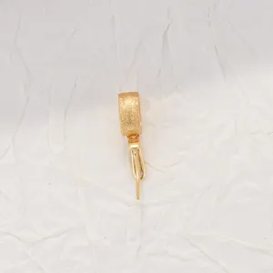 Macro view of gold-plated S925 silver brushed needle clasp for DIY pendant bail