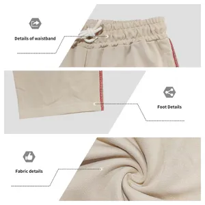 Men's casual sweatpants detail view featuring adjustable drawstring waistband and soft fabric.