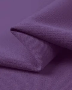 High quality purple fabric detail, soft texture and fine weave for custom apparel making.