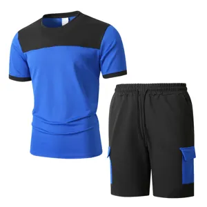 Set sportivo da uomo t-shirt manica corta e pantaloncini cargo casual estivi.