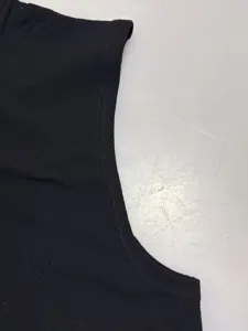 Men black casual sleeveless vest detail view summer slim fit breathable cotton tank top.
