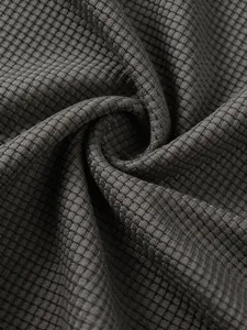 Men's summer casual waffle knit fabric close up detail, breathable texture sportswear.