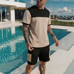 Completo sportivo estivo da uomo maglietta a maniche corte e pantaloncini cargo casual