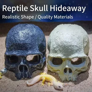 Escondite Realista de Calavera de PVC para Reptiles Adorno de Acuario para Lagarto Tortuga Serpiente Araña Decoración de Paisajismo de Vivarium