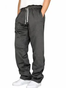 Men's Women's Casual Grey Sweatpants Drawstring Athletic Pants for Daily Fitness Wear