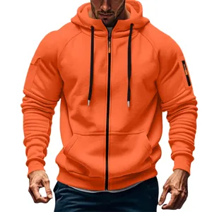 Men Full Zip Hoodie Casual Long Sleeve Athletic Hooded Sweatshirt Jacket With Pockets And Drawstring