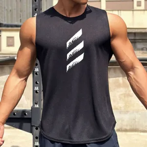 Men's breathable mesh athletic tank top for gym workout, comfortable sleeveless activewear.