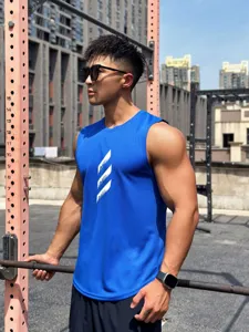 Men's breathable mesh athletic sleeveless quick-dry fitness sports running gym tank top