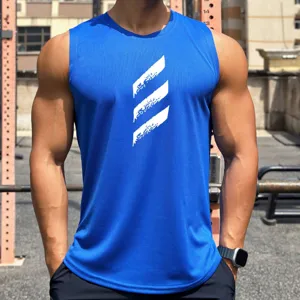 Men's breathable mesh athletic tank top, summer sleeveless sports fitness gym workout vest