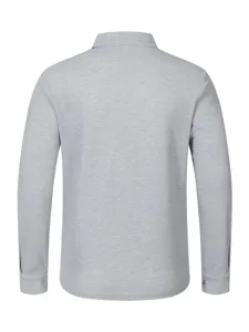 Vue arrière de chemise à manches longues en tricot gaufré pour homme avec col et poignets.