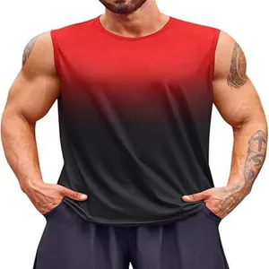 Uomo estate sfumato smanicato fitness allenamento palestra gilet sportivo top