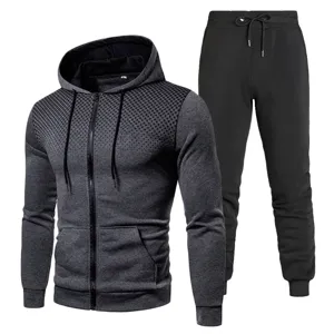 Men's Tracksuit Set Zip Up Hoodie And Cuffed Pants Polyester Starry Dot Printed Sports Casual Two Piece Set For Men
