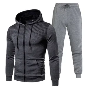 Detailed view of the gradient dot zip hoodie and matching sweatpants set for casual wear.