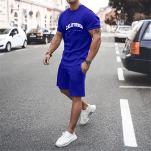 Men's Summer Casual Short Sleeve T-Shirt and Shorts Sports Tracksuit Outfit Set