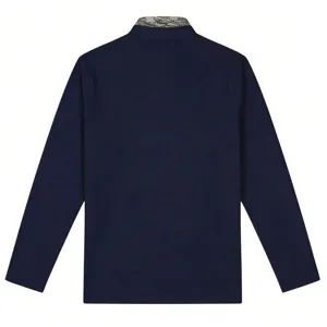 Men's waffle knit long sleeve t-shirt back view, casual solid color design for daily streetwear.