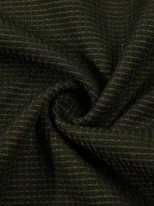 Men's waffle knit fabric detail, soft breathable texture for casual long sleeve T-shirt