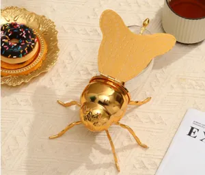 Barattolo zucchero ape oro stile europeo contenitore condimenti cucina scatola con coperchio