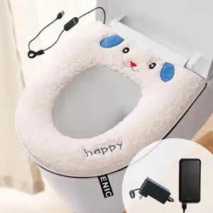 USB beheizbarer Toilettenbezug Winter warmer Plüsch weicher waschbarer Toilettensitz Matte