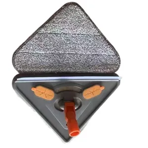 Triangle mop head replacement pad and durable plastic base for efficient household floor cleaning.