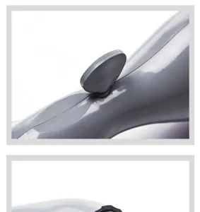 Detailed close-up view showing the BBQ cleaning brush handle and adjustable knob component.