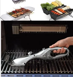Stainless steel BBQ grill cleaning brush scraper for outdoor barbecue tool maintenance tools clean.
