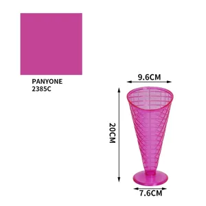 Pink plastic ice cream cup waffle texture dessert cup dessert shop 20cm height specification