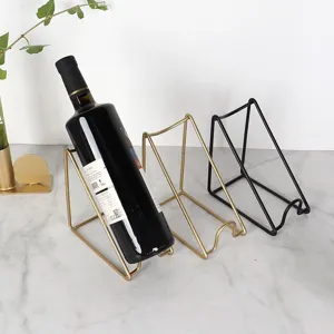 Botellero de Metal Moderno y Minimalista Soporte de Almacenamiento de Exhibición de Botellas de Vino de Mesa Geométrico Creativo para Cocina