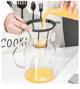 Fine mesh coffee and tea filter funnel, durable strainer tool for daily beverage preparation use.