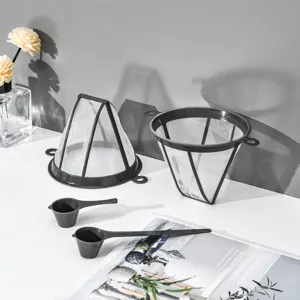 Reusable Plastic Coffee Filter Cone Minimalist Drip Coffee Maker Strainer Basket For Home Office Brewing Filtration