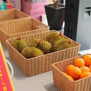 Wten opbergmand geweven fruit groente container supermarkt display organisator doos