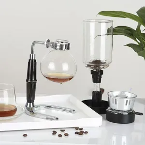Cafetera Siphon Japonesa de Vidrio Resistente a Altas Temperaturas Cafetera Manual para Cocina Casera