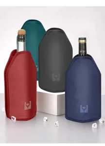 Custodia di raffreddamento portatile e impermeabile per bottiglia di vino da picnic.