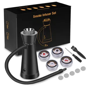 Portable Cocktail Smoker Gun Kit With Wood Chips Electric Food Smoke Infuser For Drinks Meat Kitchen Bar Party