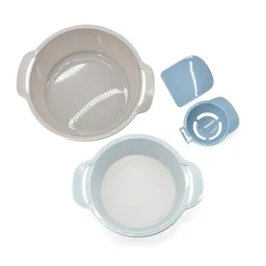 Handheld flour sifter set kitchen baking tools plastic mesh strainer bowl scraper egg separator
