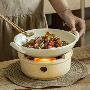 Ceramic Butter Melting Pot Chocolate Fondue Set With Metal Stand And Candle Warmer For Home Kitchen Tableware