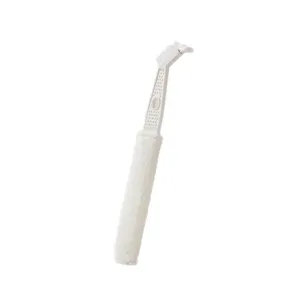 Cepillo de limpieza de aire acondicionado de doble cabezal con cerdas suaves y funda.