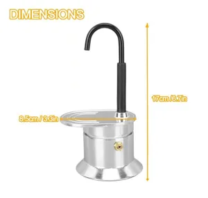 Cafetière moka portable en aluminium à tube unique 50ml mini machine à café avec dimensions 8.5x17cm