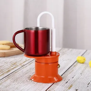 Cafetière moka portable en aluminium 50ml une tasse mini machine à café extérieure tasse rouge