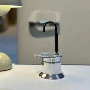 Cafetière Moka Portable en Alliage d'Aluminium Mini Machine à Espresso Tasse Unique Machine à Café Italienne Pour Voyage en Plein Air