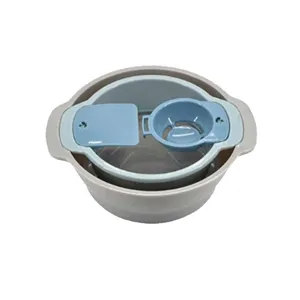 Ensemble de bols de passoire de cuisine multifonctionnels en plastique gris et bleu