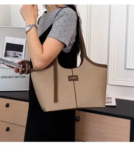 Detailed view of stylish canvas tote bag for women, perfect for daily commute and work.