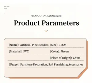 Gedetailleerde productparameters voor 15cm kunstdennennaalden voor decoratie