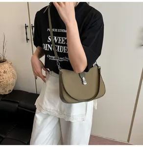 French retro women underarm saddle bag, stylish spring commuter shoulder cross body bag.