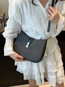 French vintage women underarm bag, spring fashion saddle bag, versatile commuting shoulder bag