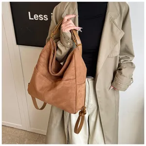 Zaino in camoscio autunno inverno donna retro grande capacita borsa a tracolla.