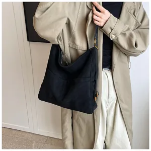 Borsa a tracolla nera da donna tote casual zaino versatile grande capacità stile comodo.