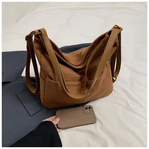 Donna zaino in camoscio vintage grande capacità borsa a tracolla autunno inverno moda tote