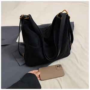Borsa a zaino in pelle smerigliata nera donna 2024 nuova tendenza versatile tote grande capacità.